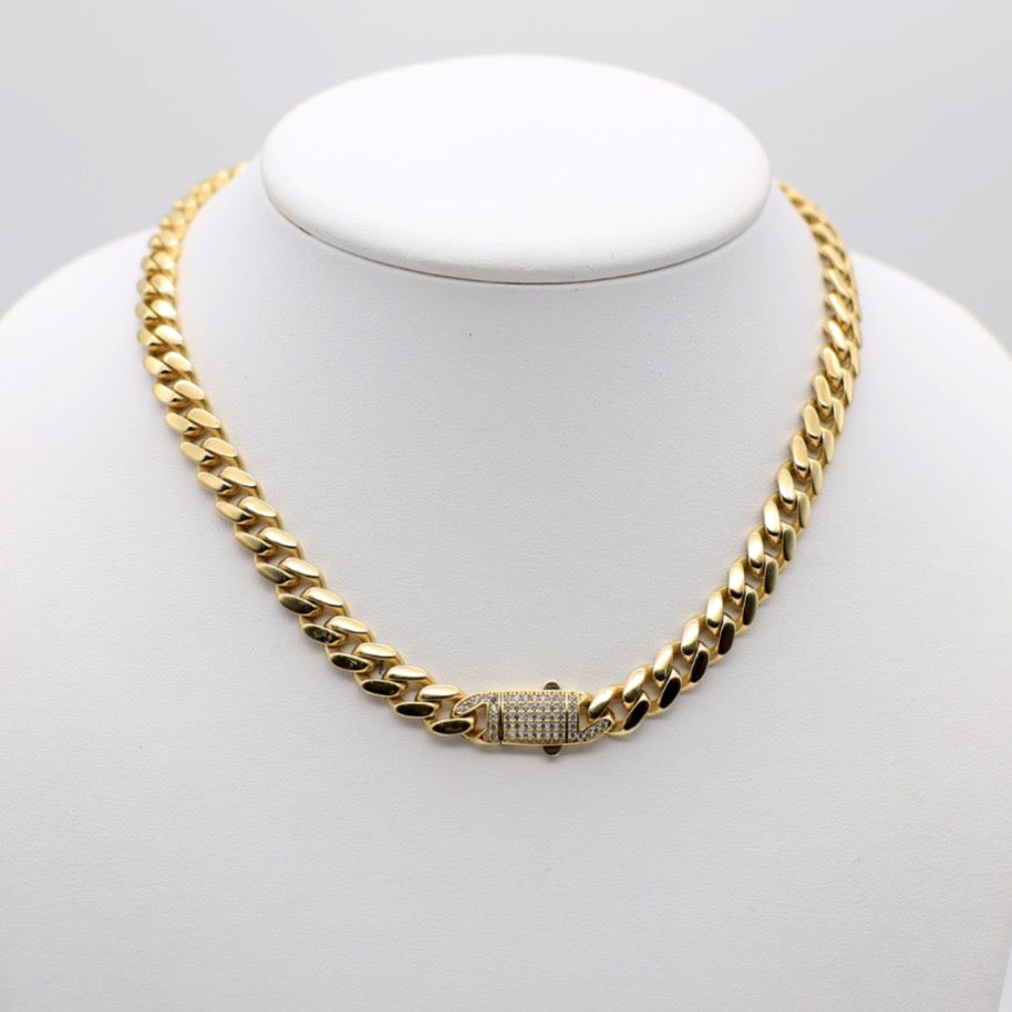 14K Men Chain with Zirconia Closure - Ashely Jewelry 2