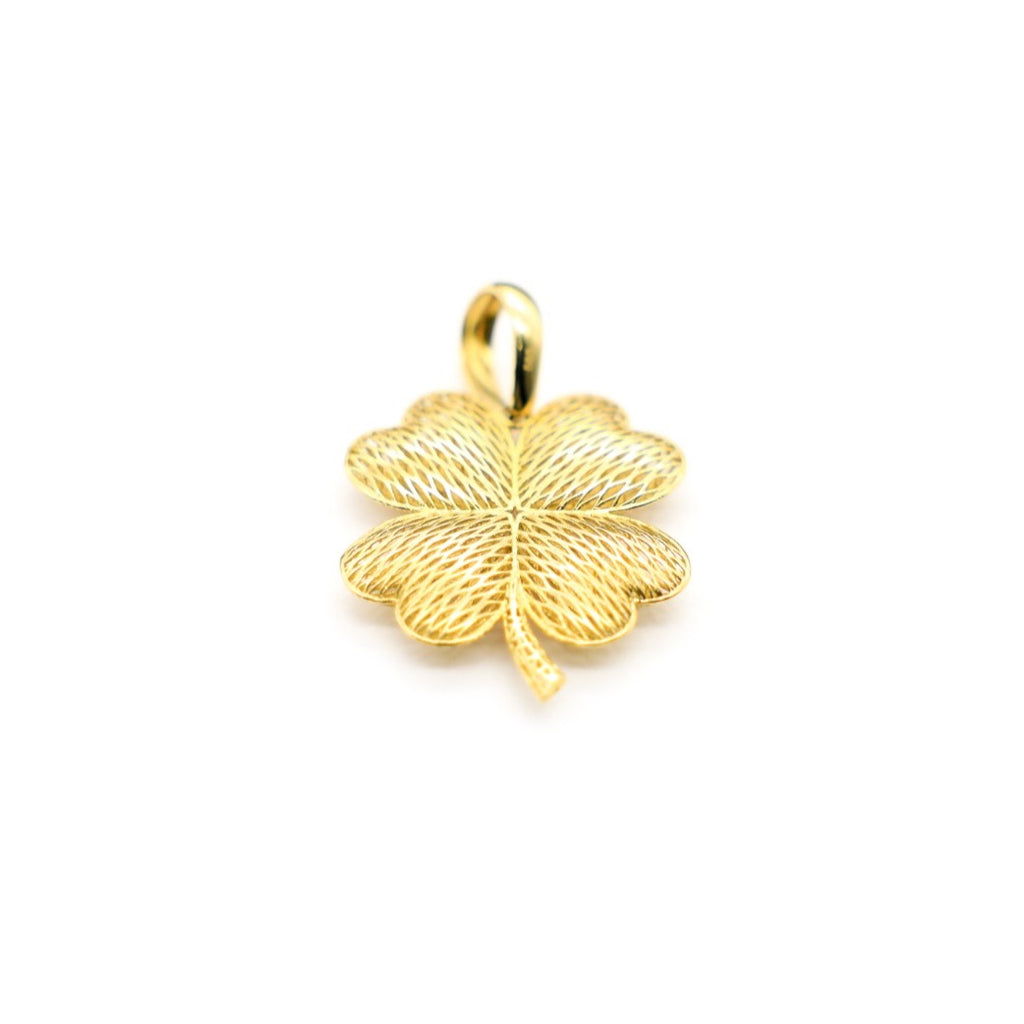 14K Hollow Design Clover Pendant - Ashely Jewelry 2