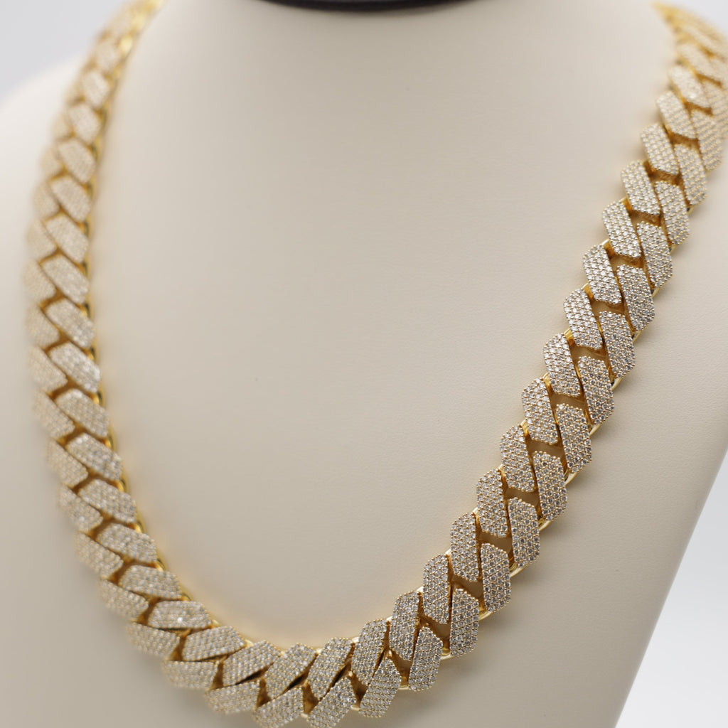 10KT Cuban Chain w/ Diamond - Ashely Jewelry 2