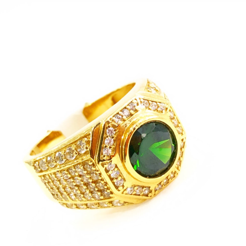 14K Green Stone Men Ring - Ashely Jewelry 2